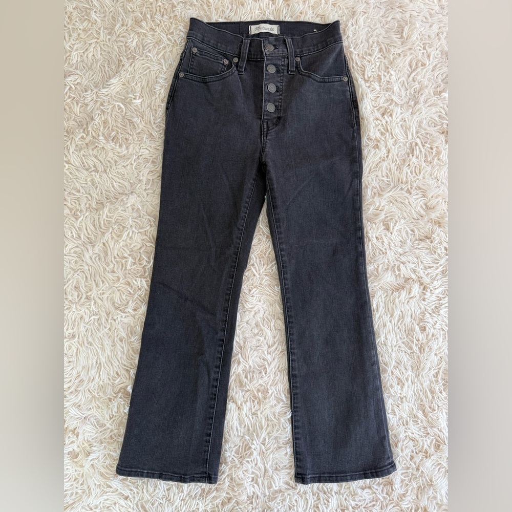 Madewell High-Rise Button-Fly Straight Jeans in Black Wash